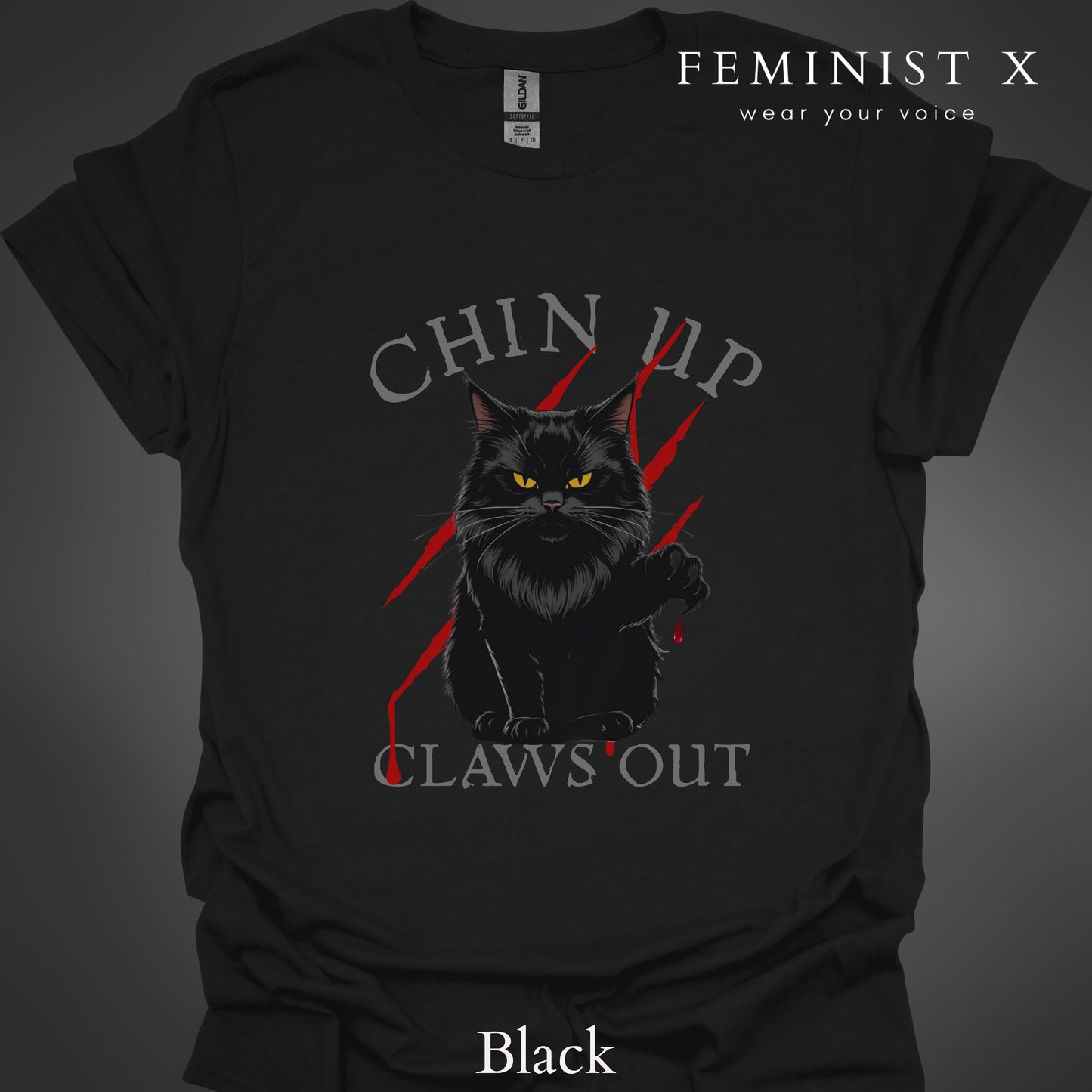 Black Cat Feminist Goth Tee