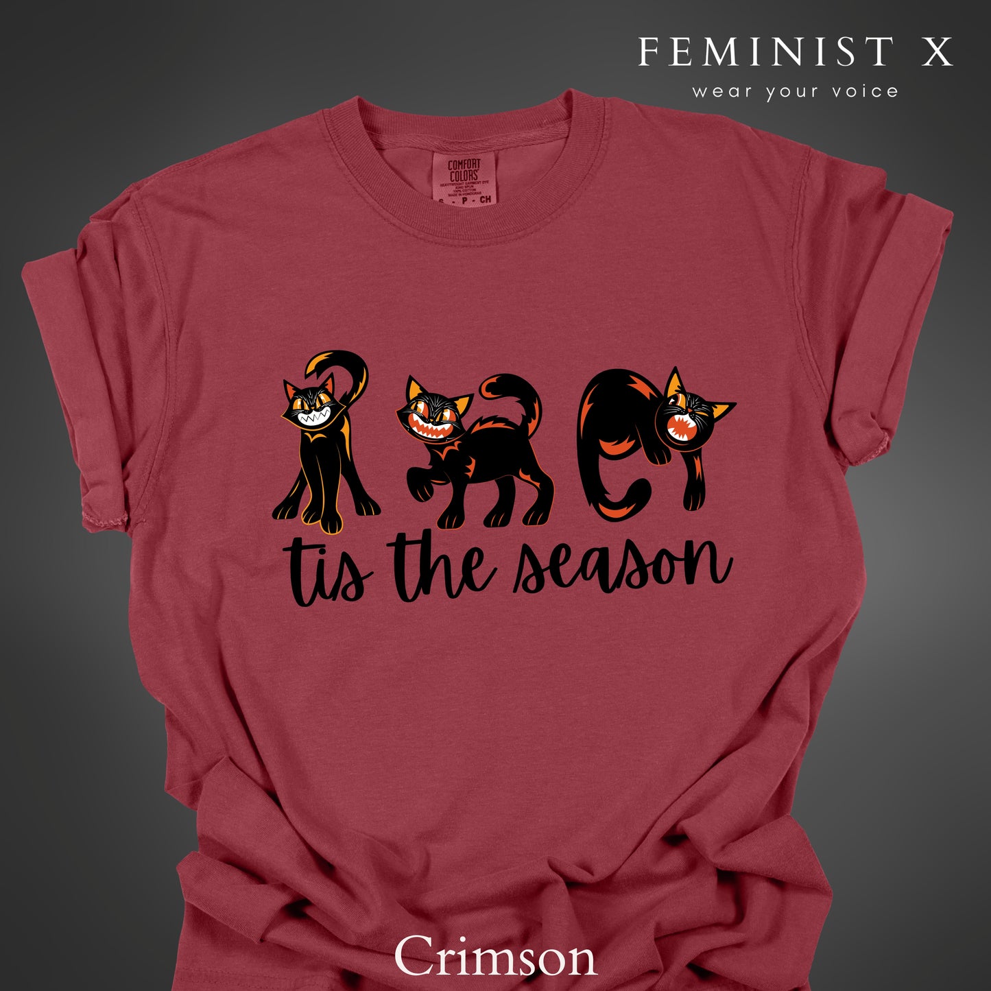 Halloween Vintage Black Cat Tis the Season Shirt